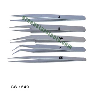 Anti <b>Magnetic</b> Tweezers Set 5 Piece Stainless Steel Precision Jewelry Tools Watch Repair Hand Tools |Item No GS-1549 - Product Image 1