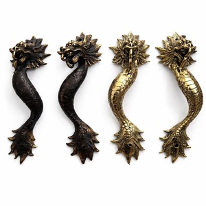 Poignée de portail en fer forgé résistant à la rouille, facile à installer, design classique style dragon – Accessoire pour portail/porte, finition peinte. - Product Image 5