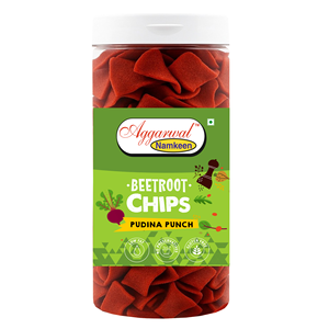 Chips de Betterave Premium Saveur Pudina Punch, Snack Sain Namkeen, Chips de Betterave Croustillantes Saveur Menthe, Snack Croquant, Emballage en Vrac - Product Image 1