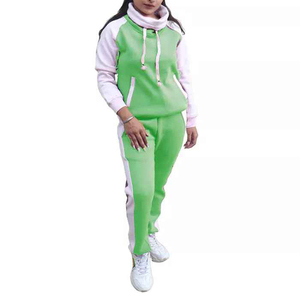 Women's Purple <b>White</b> Color Blocked Sporty <b>2</b> <b>Piece</b> Knitted Tracksuit Full Sleeve Hooded Regular Fit All Seasons - Product Image 5