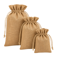 Sacs cadeaux en jute imprimés sur mesure avec cordon de serrage, pochettes réutilisables en toile de jute pour les faveurs de mariage, les bijoux et l'emballage de détail pour la vente en gros