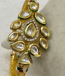 Traditional Designer Gold Plated Openable Bracelet for Girls and Women Simple Fashionable <b>Charm</b> Bracelet For Wear - Product Image 2