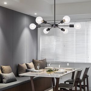 Moderno lampadario Sputnik a 6 luci industriale nero opaco lampada a sospensione per cucina isola soggiorno sala da pranzo Foyer - Product Image 3