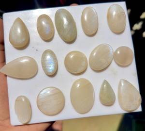Lot en gros de pierres précieuses naturelles de haute qualité en pierre de lune arc-en-ciel africaine, coupes ovales, poire, coussin et cabochon polies, pour la bijouterie - Product Image 2
