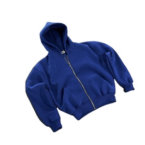 100% algodón polar pesado holgado cremallera chándal precio responsable 500GSM de gran tamaño personalizado en blanco estilo Unisex chándales hombres - Product Image 3