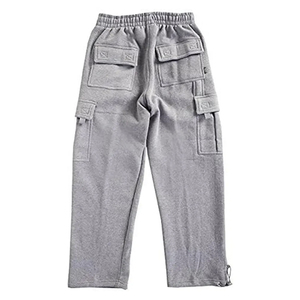Nouveau pantalon de survêtement cargo pour homme, coupe décontractée à jambes larges, multi-poches, en molleton bouclette épais, idéal pour la gym - Vente chaude - Product Image 2
