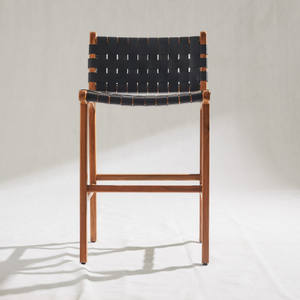 Chaise de bar contemporaine en teck, tabouret de comptoir en bois robuste et durable pour îlot de cuisine, café, bar, fournisseur de meubles OEM - Product Image 2