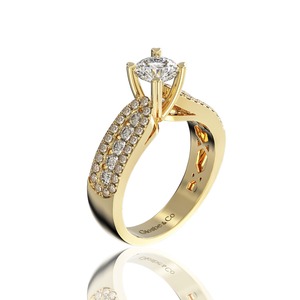 Luxury Triple-Row Pavé Moissanite <b>Ring</b> 5.4mm for Women Vietnam Jewelry Glosbe & Co Engagement <b>Ring</b> Elegant Design - Product Image 1