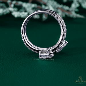 Bague en diamant exquise taille poire et taille rond, couleur D E, clarté VVS VS, sertie avec précision, design de joaillerie fine pour bagues de fiançailles personnalisées - Product Image 4