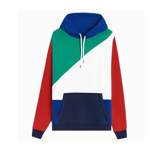Sudadera con Capucha para Hombre, Diseño Color Block, Tejida, Corte Regular, Estilo Casual, Diseño de Parches, Manga Larga, Rojo, Verde, Azul, Blanco - Product Image 1