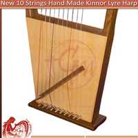 Handmade Rosewood 10 String Lyre Harp, King David Musical Instrument (Bag, Key, Extra Strings)