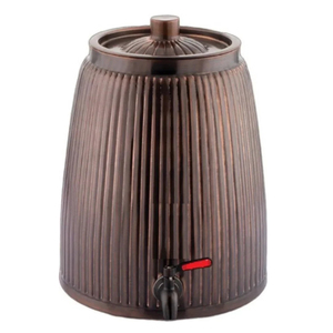 Distributeur d'eau artisanal en cuivre émaillé imprimé avec support métallique, pot à eau en cuivre pur de 5 L avec robinet anti-fuite pour usage ayurvédique - Product Image 6