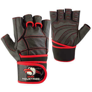 Guantes de Entrenamiento de Medio Dedo de Cuero con Muñequera Acolchada para Levantamiento de Pesas y Fisicoculturismo Avanzado - Product Image 1