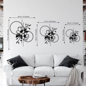 Décoration murale géométrique moderne en métal, motif floral, faite à la main, style minimaliste, idéale pour le salon, la chambre, le bureau et les espaces créatifs - Product Image 6