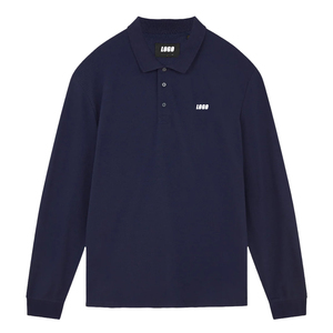 Polo à manches longues blanc pour homme, best-seller, respirant, en coton premium, look classique décontracté, idéal pour l'été, option logo personnalisé - Product Image 6