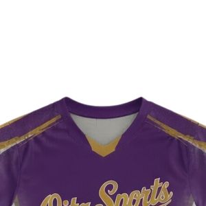 Maillot de lacrosse unisexe violet et or sublimé, léger, en polyester, réversible, pour l'entraînement et les matchs sportifs - Product Image 3