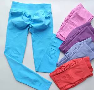 Pantalones de Yoga de Cintura Alta, Elásticos, Tejidos, 100% Algodón, Color Sólido, Transpirables, Levanta Glúteos, Leggings Deportivos - Product Image 4