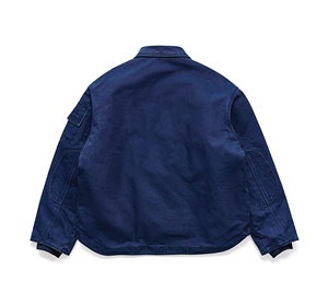 Veste en jean Offre Spéciale extérieure décontractée 100% coton col rabattu sur la taille veste de travail à glissière vêtements de rue coupe ample veste en jean - Product Image 2