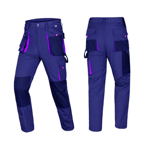 Anti cut Protection Regular Fit Purple Safety Cargo Work Pants with <b>Tool</b> Pockets for Factory Workshop Use <b>Mechanic</b> Construction - Product Image 3