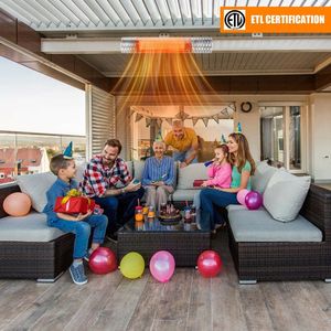 Riscaldatore a Infrarossi a Onde Lunghe da Parete 1500W, Stufa Elettrica da Patio con Tecnologia a Infrarossi Lontani - Product Image 2