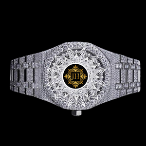 Luxury Sport Men's Stainless Steel Iced Diamond Analog <b>Watch</b> VVS Moissanite Glass 3BAR Water Resistant 42mm <b>Mechanical</b> <b>Watch</b> - Product Image 5