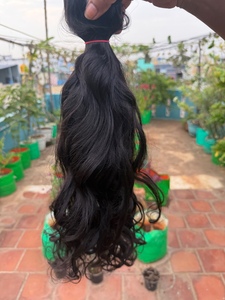 Premium Quality 24 inch Unprocessed Indian Wavy Human Hair Extensions Raw Wavy Human Hair Bundles no shedding and no <b>tangled</b> - Product Image 2