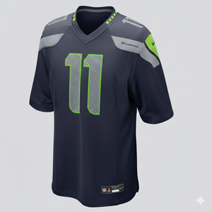 Camiseta de Fútbol Americano Personalizable para Hombre - Malla Birdseye Premium, Corte Atlético, Uniforme de Equipo en Blanco - Azul Claro - Product Image 2