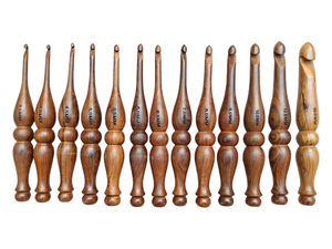 เข็มโครเชต์ไม้พะยูงทำมือ (3.5มม.-16มม.) เข็มโครเชต์ไม้ธรรมชาติ - Product Image 3