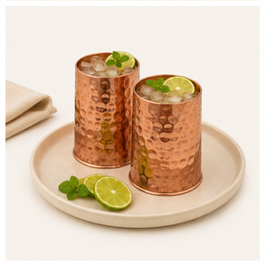 High Quality Pure <b>Copper</b> Hammered Water Glass Set Handmade Polished <b>Copper</b> Tumbler for Home Hotel Restaurant Supply - Product Image 2
