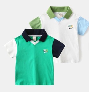 Nouveau polo décontracté à manches courtes pour garçons, en polyester/coton tricoté, vente en gros pour l'été - Product Image 4
