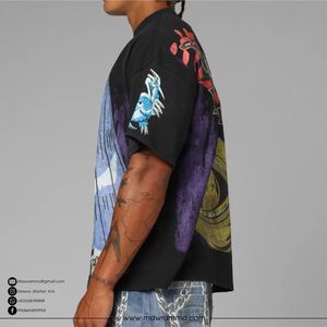 Camiseta Oversize de Algodón 100% con Logo Personalizado, Estampado Digital, Tejido Grueso, Ecológica, Anti-UV, Transpirable, Estilo Urbano, Hombro Caído - Product Image 4