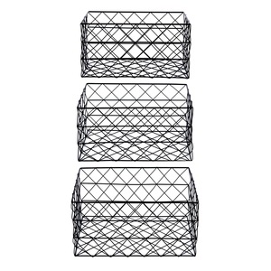 Panier de rangement rectangulaire en fil métallique durable pour garde-manger domestique - Product Image 6