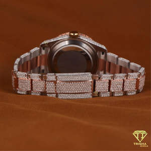 Reloj de Hombre de Diseño de Alta Calidad en Dos Tonos con Diamantes Cultivados en Laboratorio VVS en Plata de Ley 925 - Product Image 2