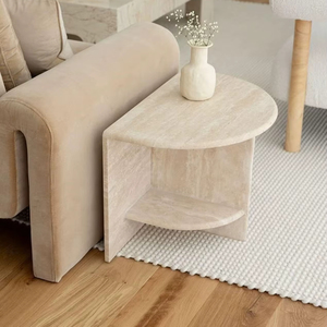 Mesa de Centro Moderna de Piedra Travertino, Mesa de Centro de Mármol Natural, Muebles de Lujo para Sala de Estar, Mesa de Piedra Hecha a Mano - Product Image 1