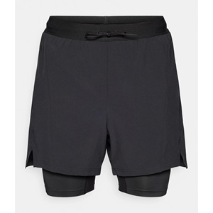 Short de bain pour homme, orange uni, avec cordon de serrage à la taille, séchage rapide, décontracté, longueur courte, en polyester tissé - Product Image 4
