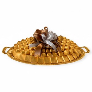 Highest Quality Golden Metal Chocolate Tray Premium Chocolate Serving Tray Table Ware Sweets Desserts Holder For <b>Hotel</b> <b>Supplies</b> - Product Image 6