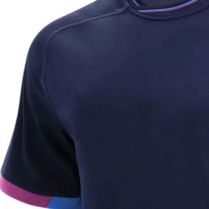 Navy Blue Rugby Jersey Short Sleeve Men's Team Shirt Sports Uniform <b>Athletic</b> Wear Match Training Apparel Outdoor Game Clothing - Product Image 3