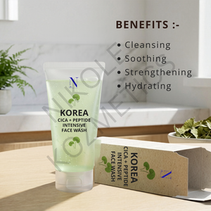 Masque Visage Intensif Coréen au Cica et aux Peptides avec Panthénol – Nettoyage Doux, Hydratant et Apaisant pour Peaux Sensibles et à Tendance Acnéique - Product Image 3