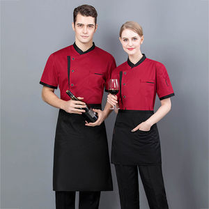 Veste de chef de cuisine de style japonais à manches 3/4 pour hommes et femmes, veste de travail pour restaurant, bar, serveur, cuisinier, tissu tissé - Product Image 2