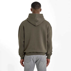 Sudadera con Capucha Extra Grande para Hombre, Color Sólido, Felpa, Informal, Manga Larga, para Otoño - Product Image 4