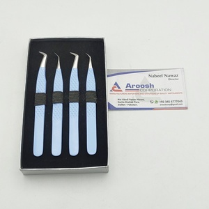 อุปกรณ์ต่อขนตาปลอมติดเพชรสีฟ้าปรับแต่งได้สำหรับเด็กทารกแหนบปลายแหลมทำจากสเตนเลส45องศา - Product Image 3