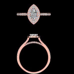 Marquise Diamond Halo Engagement <b>Ring</b> With Matching Curved Chevron Wedding Band <b>Set</b> In Solid <b>Gold</b> Fine Handcrafted Jewelry - Product Image 1