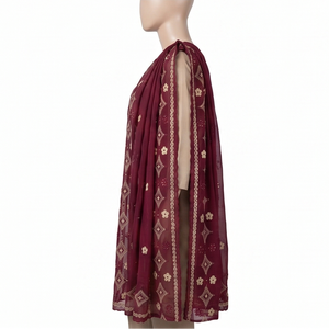 Écharpe Châle Femme en Coton Léger et Respirant Brodé de Fil Doré et Strass Floraux Personnalisés – Vente en Gros pour Usage Quotidien - Product Image 2