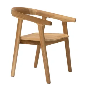 เก้าอี้ทานข้าวไม้สักแท้ แข็งแรง ทนทาน เป็นมิตรกับสิ่งแวดล้อม ดีไซน์มินิมอล สไตล์สแกนดิเนเวียน พร้อมเบาะนั่งกันน้ำ ออกแบบตามหลักสรีรศาสตร์ - Product Image 1