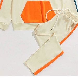 Ensemble de survêtement pour homme, coupe-vent color block léger, veste zippée et pantalon de jogging élastique, vêtements de sport personnalisés - Product Image 4