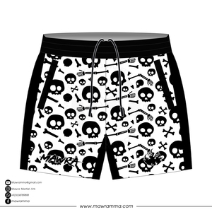 Pantalones Cortos de MMA MAWKA para Hombre, Estampado de Calavera, Secado Rápido, Corte Regular, Blanco y Negro, Impresión por Sublimación, Pantalones Cortos 2 en 1 Unisex - Product Image 5