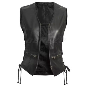 Gilet en cuir pour homme, design personnalisé, couleur unie, streetwear, sans manches, prix raisonnable - Product Image 3