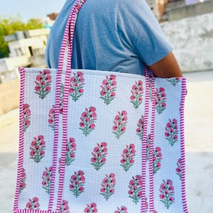 Sac fourre-tout en coton brodé léopard avec poignées rayées, style bohème, ouverture supérieure, pour la plage, le shopping, l'été, toutes saisons - Product Image 5