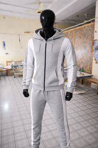 Men’s Slim Fit Grey Tracksuit Set Hooded Sweatshirt and Drawstring Joggers Gym Wear Sportswear Joggers <b>Athletic</b> Training Suit - Product Image 6