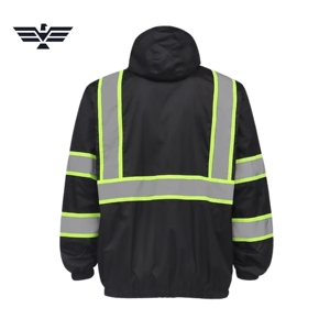 High Visibility Flame-Retardant Reflective Safety Waterproof Cotton Silk Screen Printed Seamless Fusing <b>Rain</b> <b>Jacket</b> Workwear - Product Image 2